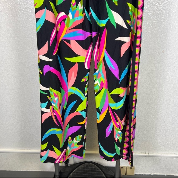Trina Turk Birds Women’s Of Paradise Printed Split Hem Coverup Pants Size M - Picture 3 of 8